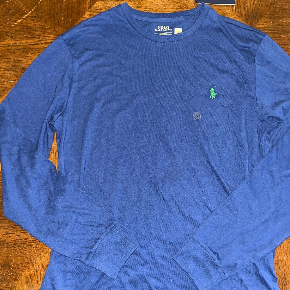 Blue Long-Sleeved Polo Ralph Lauren